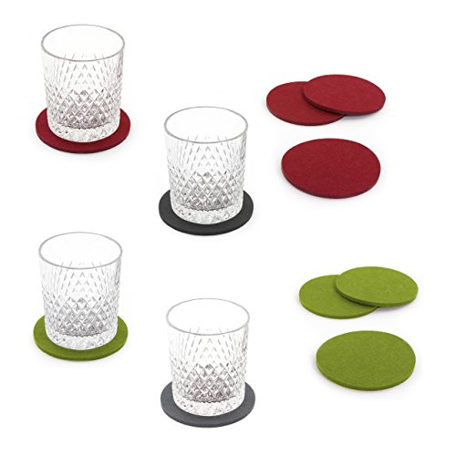 Oblique-Unique® Filzuntersetzer rund 4er Pack für Tisch und Bar – Glasuntersetzer Untersetzer aus Filz - 2