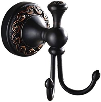 Kitchen bathroom Wall-mounted Carved hooks，European base All copper black Antique clothes hook and Hardware bathroom accessories , Black