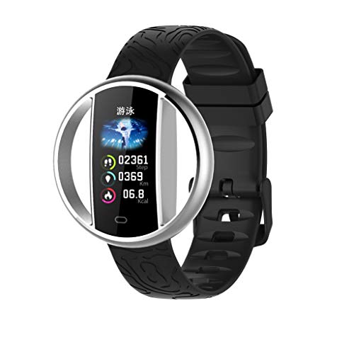 Preisvergleich Produktbild Mumuj E99 Fitness Armband mit Pulsmesser,Wasserdicht IP67Fitness Tracker Farbbildschirm Fitness Uhr Aktivitätstracker Schrittzähler Uhr Smartwatch Damen Herren fürAndroid4.4 UMD ISO8.0 (Silber)