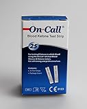 25 Blood Ketone Test Strips for the On call Ketone meter monitor