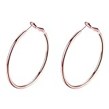 Materiales: aleación sasavie Joyería Mujer Pendientes de Aro Grandes Chapado en Oro Rosa 40mm