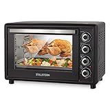 ✔ INNOVATIV - 45L Minibackofen mit Umluft-Funktion, Doppelverglasung, Innenraumbeleuchtung, 4 Einschubshöhen und herausnehmbaren Krümelblech