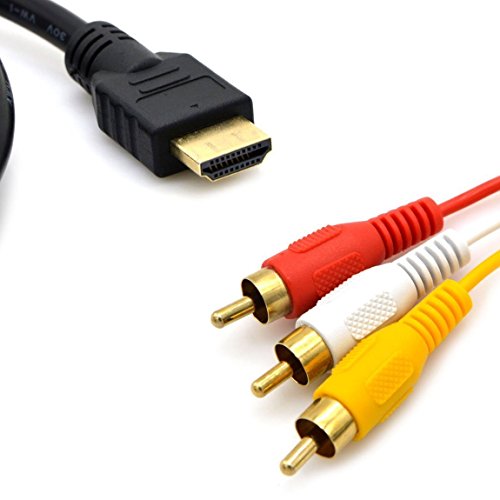 HDMI auf Cinch Kabel 1,5 m HDMI Male to 3RCA Video Audio AV Component Konverter Adapter Kabel für HDTV PC DVD und die meisten LCD-Projektoren (nicht für PS4) (schwarz) - 4