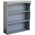 Home Source Wall Mounted Shelving Unit, Floating 3 Shelves Storage Wall Cabinet, Kid’s Bedroom Kitchen Unit, Grey