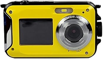 PYRUS Double Screens Waterproof Digital Camera 2.7 inch +1.8 inch Screens HD 1080P CMOS 16x Zoom Camcorder Mini Camera-Yellow