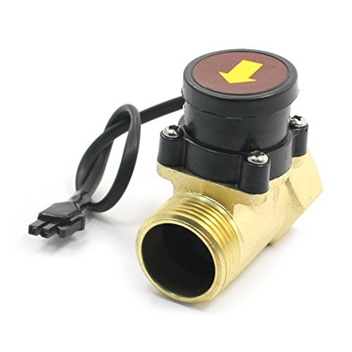 1PT männlich zu weiblich Gewinde Messing-Wasserstrom-Sensor 0.75-5L / Min 800W - 4