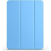 Babilden Apple iPad Tablet ile Uyumlu Tablet Kılıfı Smart Cover Uyku Modlu Standlı Arkası Sert Şeffaf Kapak (Mavi, iPad Air 1