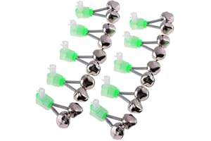 UKD Allarme Campanello Pesca Allarme Pesca Campanello Luminoso Fluorescente Attenza Pesca Ideale per la pesca di Notte Engini da pesca 10PZ