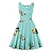 Produktbild TEBAISE Damen Sommer Retro Elegant Cocktailkleider 1950er Jahre Ärmellos Rockabilly Abendkleid Swing Kleider Casual Party Prom Kleid Knielang Festlich Hochzeit Strand Karneval