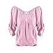 Produktbild ABsoar Blusen Damen Streifen Pullover Frauen Hemd Langarm Shirts Tunika Schulterfrei Oberteile Lässiges Pulli Sweatshirt Übergröße T-Shirt S~5XL