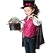 Produktbild Cosplay Kostüm Jungen, Kinder Zauberer Kostüm Rolle spielen Set inkl. Hut Umhang Zauberstab, Magic Tricks für Halloween, Ostern, Cosplay, Partys (Alter 3–6)