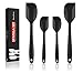 Produktbild 4 Silikon Spatel Hitzebestndig Spatulas Schwarz Rot BPA Frei Silikon Teigschaber Schwarz Rot Set Nicht-Stick, Einem Kern Edelstahl und Nahtloses Einteiliges Design (schwarz)