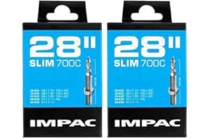 Impac 2pk Cycle Tubes 28" SLIM Presta Valve - 28x1.10, 28x1.20, 28x1.25, 27x1 1/4, 700x28c, 700x30c, 700x32c, 28-622, 30-622, 32-622, 28-630, 32-630, 700c