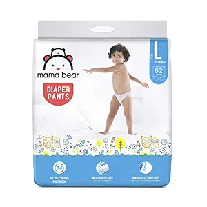 Amazon Brand - Mama Bear Baby Diaper Pants, Large (L) - 62 Count