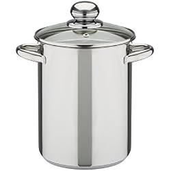 GSW 643160 à Asperges avec bac et Couvercle en Verre en Acier Inoxydable, Argent, 16 cm, 2 unités