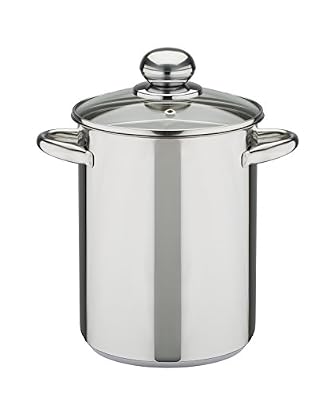 GSW 643160 à Asperges avec bac et Couvercle en Verre en Acier Inoxydable, Argent, 16 cm, 2 unités