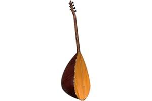 DIYAR MÜZIK EVI Premium Kisa Sap Ceviz Baglama Saz, Noktali klavye | Premium Kurzhals Baglama Saz Walnuss, Klaviatur mit Punkten