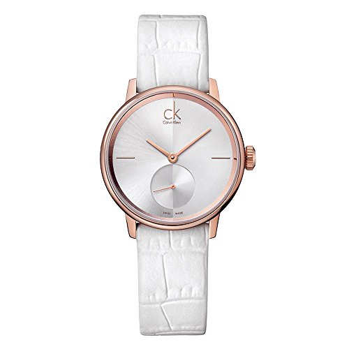 Calvin Klein Damen Analog Quarz Smart Watch Armbanduhr mit Leder Armband K2Y236K6