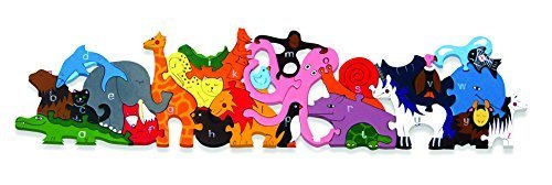 Wooden Alphabet Zoo Jigsaw Puzzle Handmade in Ireland
