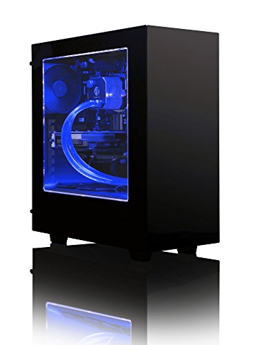 VIBOX Precision 6.76 Gaming PC – 4,2GHz AMD FX Quad-Core Prozessor, GT 710 GPU, preiswerte, Wassergekühlter Desktop Gamer Computer mit Spielgutschein, Blau Innenbeleuchtung, lebenslange Garantie* (4,2GHz übertakteter Superschneller AMD FX 4300 Quad-Core Prozessor CPU, Nvidia GeForce GT 710 1GB Grafikkarte GPU, 8GB Team Elite 1600MHz RAM, 2TB Festplatte, Raijintek Triton Wasserkühler, 400W 85+ Netzteil, NZXT Gehäuse, AM3+ Mainboard, Ohne Windows Betriebssystem) - 3