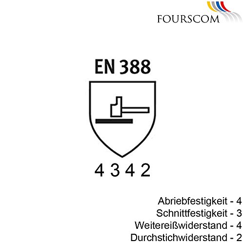 6 Paar FOURSCOM Arbeitshandschuhe Mechanikerhandschuhe Gr.7-12 EN388/4342 Größe 10 - 2