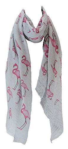 Flamingo print frayed cotton scarf/shawl/wrap/pashmina