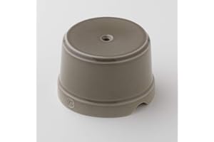 Klartext - Scatola di derivazione BELLE ÉPOQUE in stile vintage per installazione con cavo tessile, in pregiata porcellana artigianale, colore tortora lucido, Ø75mm