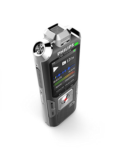 Philips DVT6000 Voice Tracer Digital Recorder with 3 microphone autozoom, 4GB, colour display, anthracite