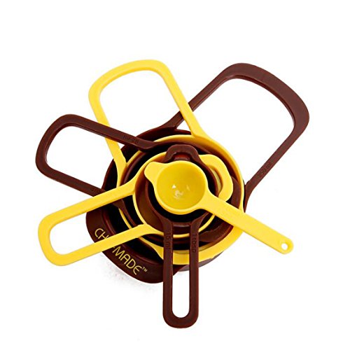CAN_Deal Messbecher Cup Kochen Backen Messlöffel Tassen Kunststoff Messlöffel verschachtelte Mischen - 5