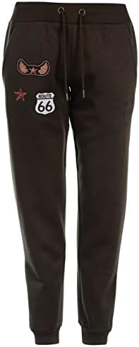 Golddigga Womens Army Jogging Bottoms Fleece Trousers Pants Crew Neck Khaki 14 (L)