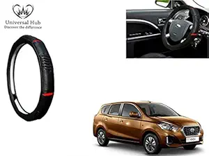 Universal Hub Ring Type Car Steering Wheel Cover (Black Red Eye) for Go Plus