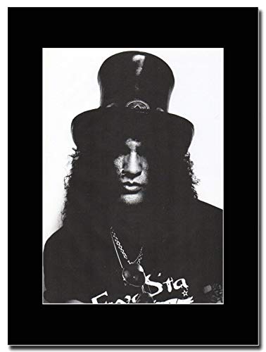 gasolinerainbows - Guns N' Roses - Slash Dark Dark Dark - Illustration de Magazine sur Une Monture Noire - Matted Mounted Magazine Promotional Artwork on a Black Mount