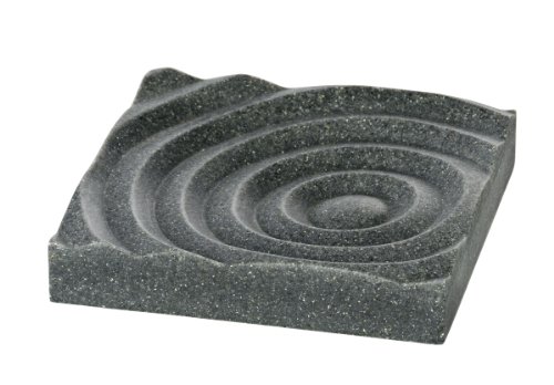 WENKO 21284100 Seifenablage Signs - Seifenschale, Polyresin, 10.5 x 2 x 10.5 cm, Grau