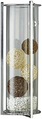 Wall Mounted Candle Holder with Chrome Finish and Clear Glass - Athena