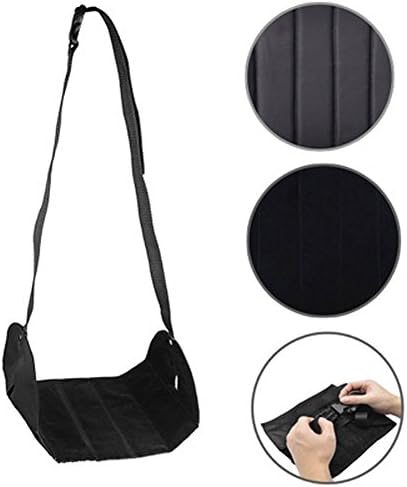Feet Rest, UMILLER Portable Foot Leg Hammock, Adjustable Office Footrests, Travel Accessories for Airplanes (Black)