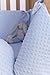 Dimple 3 Piece Cot/Cot Bed Quilt & Bumper Bedding Set - Blue