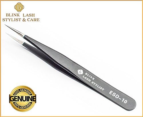 VETUS Black Tweezers ESD-10 by Blink Lash Stylist & Care / tweezers eyelash extension