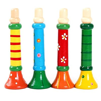Fablcrew 1Pcs Jouet Instrument Musical en Bois Pour Enfant Sifflet Petite Trompette Instruments de Musique Jouets pour Enfants