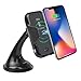 Produktbild Wireless Kfz-Ladegerät, 2 in 1 Auto Halterung und Induktive Qi Schnellladegerät für Apple iPhone 8/ 8 Plus/ iPhone X, Samsung Galaxy Note8/S9/S9 Plus/S8/S8Plus/S7/S7Edge/S6Edge Plus/Note5 (Schwarz)
