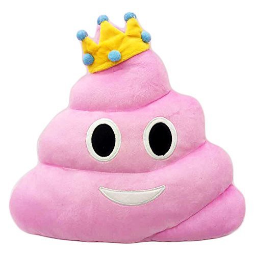 39% OFF on Pink Queen Poop Emoji Smiley Emoticon Cushion Pillow