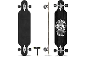 SKATRO Drop Through Longboard Skateboard Freeride - Includes T-Tool