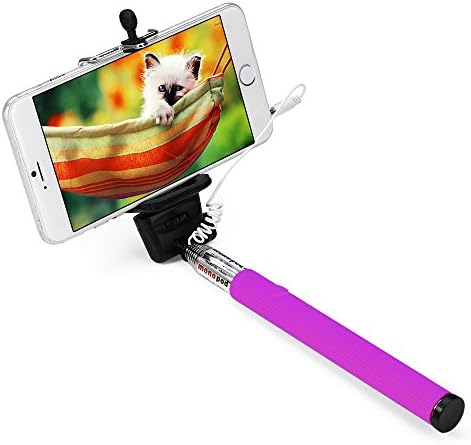 Apsmart 40inch no battery aux cable wired Selfie stick for smart phone (Purple)