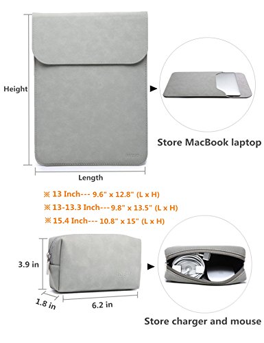 HYZUO Wildledern 13-13 3 Zoll Wasserdicht H  lle Notebook Tasche Laptoptasche f  r 13 3  Macbook Air Pro Retina   12 9 Zoll iPad Pro   Hp Spectre x360