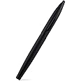 amazon basics Elegant Ballpoint Pen with Case for Office and Gifting (Matte Black Body, Blue Ink)