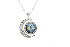GAOXIANG Doctor Who Necklace Jewelry Van Gogh Oil Painting Pendants Artist's Gift