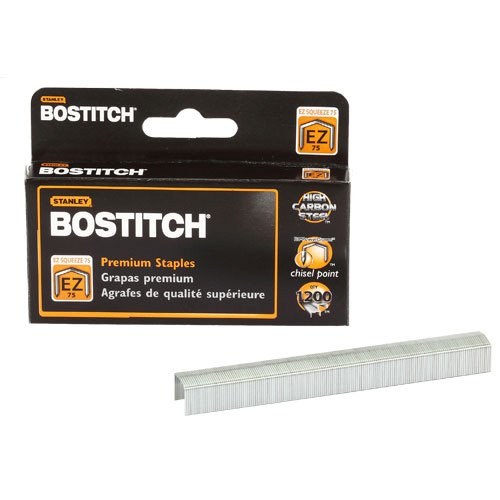 Stanley-Bostitch - High-Capacity Staples, f/B8 Stapler, 1200/BX, Silver, Sold as 1 Box, BOSSTCR75XHC
