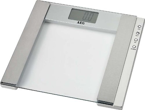 5in1 Glaswaage mit LCD-Display Personenwaage Gewicht Waage Körperfett Wasseranteil Knochenmasse Muskelmasse (Messbereich 2,5 bis 150 kg + inkl. Batterien)