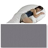 Kissenbezug (graphit) Länge 170x60x20 cm für XXL Jumbo Seitenschläferkissen