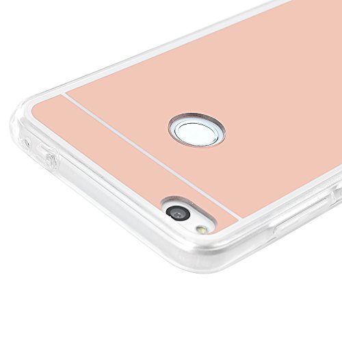 KASOS Fundas Huawei P8 Lite 2017 Carcasa Ultrafina Case con Efecto de Espejo en la Trasera  TPU Borde Blando Acrylic Panel Duro 