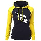 Aberimy Ausverkauf Damen Hoodie Sweatshirt Lange Ärmel Langarm Fashion Patchwork Riemchen Blumenmuster Tuniken Bauchfrei Kapuzenpullover Casual Pullover Blusen Shirt Top